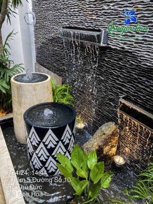 Tiểu cảnh nước sau nhà