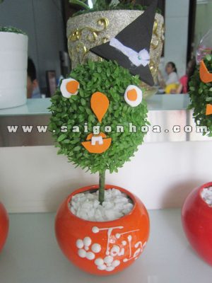 Cây May Mắn Quả Cầu Phù Thủy Halloween