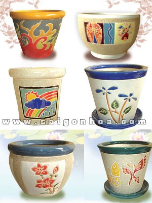 Chậu Gốm Sứ Men Cát