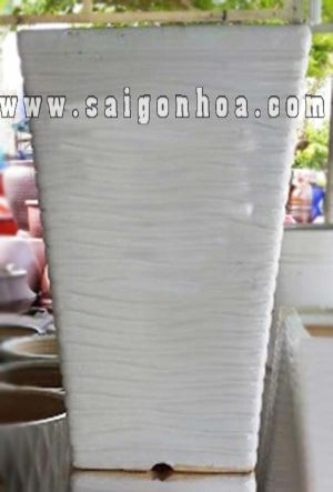Chậu Gốm Sứ Men Trắng Trụ Vuông