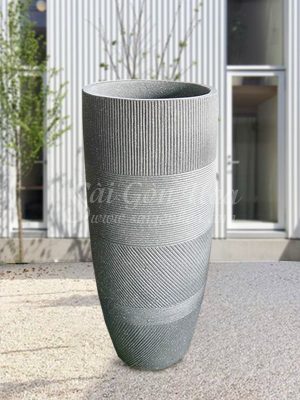 Chậu Đá Mài Ống Chỉ Xám 38x85