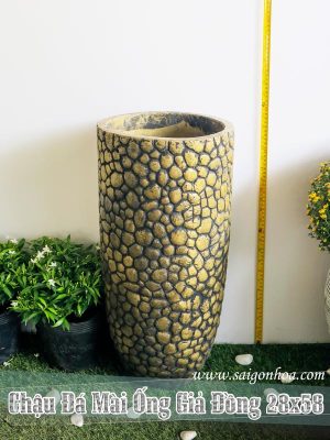 Chậu Đá Mài Ống Giả Đồng 28x58