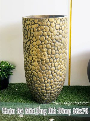 Chậu Đá Mài Ống Giả Đồng 38x78