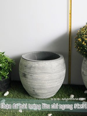 Chậu Đá Mài Trứng Bầu Chỉ Ngang 31