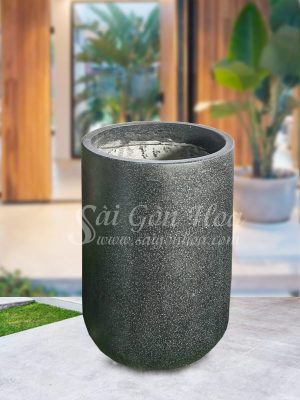 Chậu Đá Mài Đen Bo Tròn 29x50