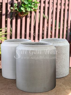 Chậu Đá Mài Gờ Miệng Cao Xi Măng