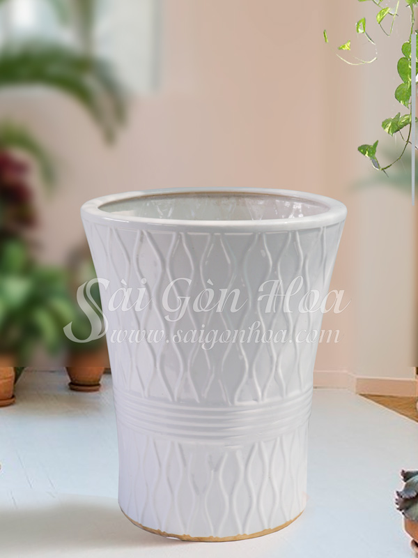 Chậu Sứ Lưới Viền Ngang L2