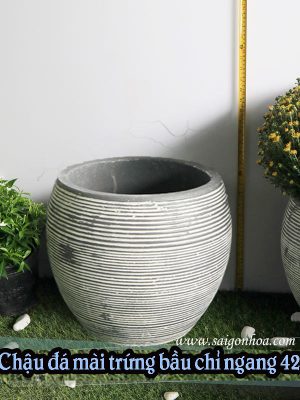Chậu Đá Mài Trứng Bầu Chỉ Ngang 42