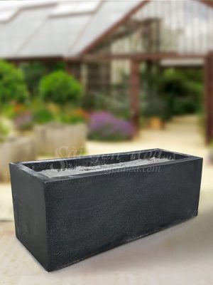 Chậu Đá Mài Chữ Nhật Đen 100x40