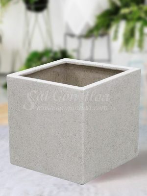 Chậu Đá Mài Vuông Xám 80
