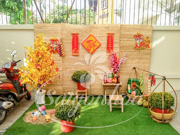 Ý tưởng sân vườn đón tết phong cách đồng quê • Sài Gòn Hoa 2023