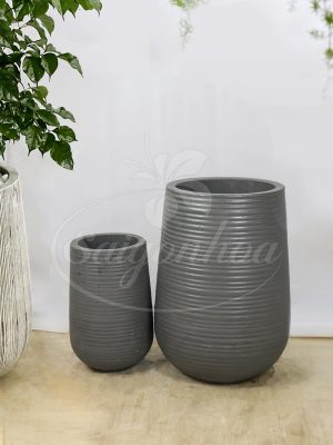 Bộ Chậu Đá Mài Trụ Sọc Ngang