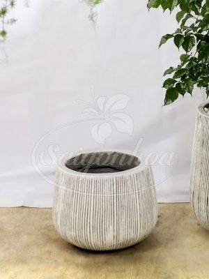 Chậu Đá Mài Tròn Sọc Đứng 20