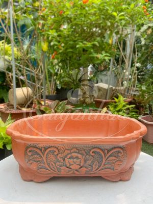 Chậu Đất Nung Ovan Hoa Sen L1