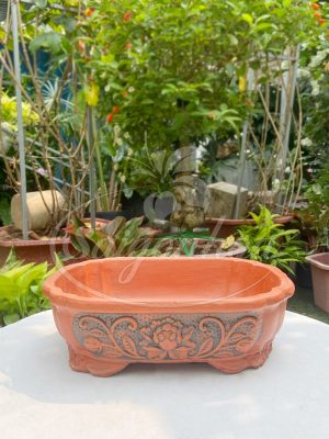 Chậu Đất Nung Ovan Hoa Sen L2