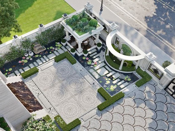 thiết kế sân vườn Tân cổ điển