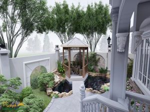 thiết kế sân vườn Tân cổ điển