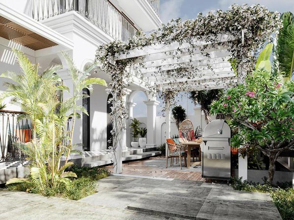 thiết kế sân vườn Tân cổ điển