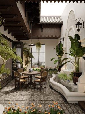 Thiết kế sân vườn phong cách Indochine