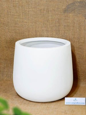 Chậu Composite Giọt Nước Trắng 36