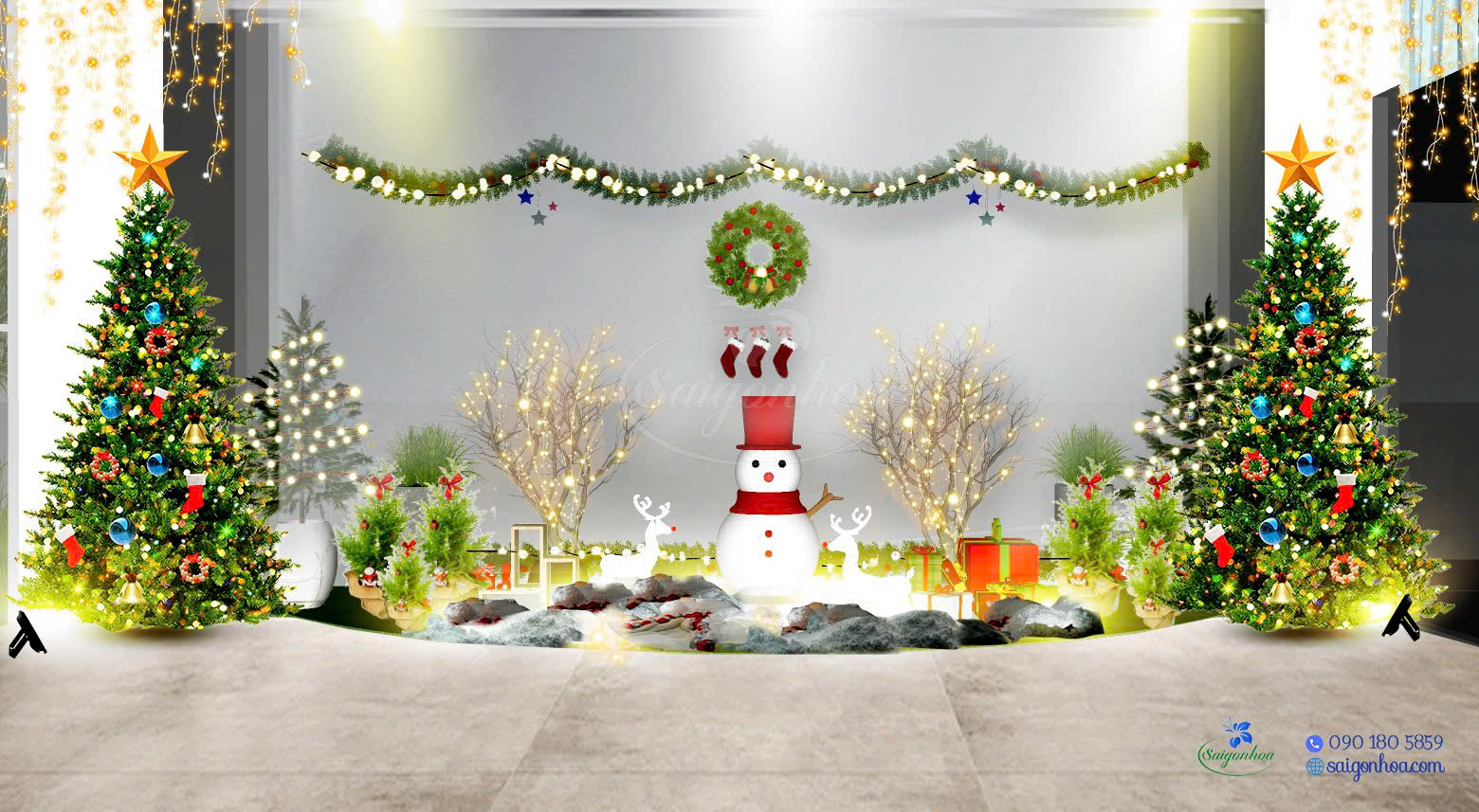 Mẫu trang trí tiểu cảnh Noel