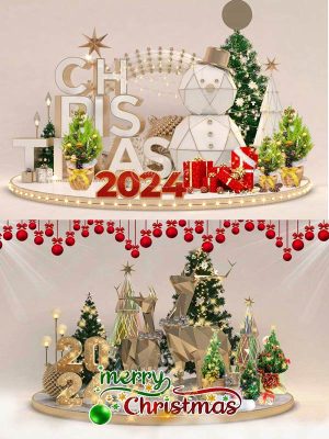 Tiểu Cảnh Noel Sảnh Nhà Hàng