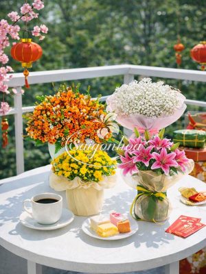 Combo Hoa Xinh Để Bàn Ban Công