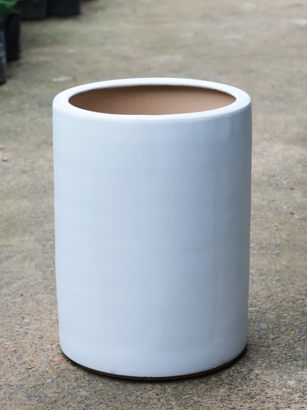 Chậu Sứ Trụ Tròn Trắng M23xC30cm Lòng 3