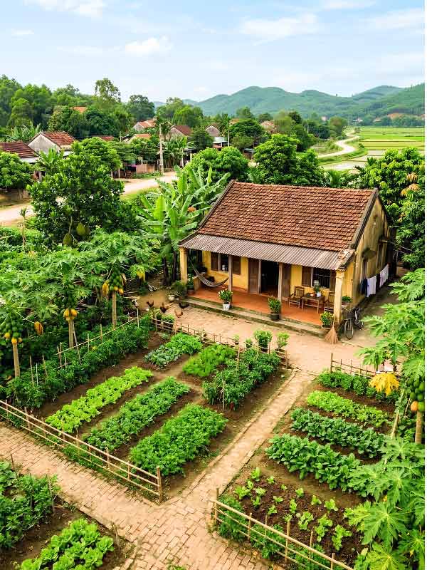 Thiết Kế Cảnh Quan Sân Vườn - Vườn Rau Miền Quê