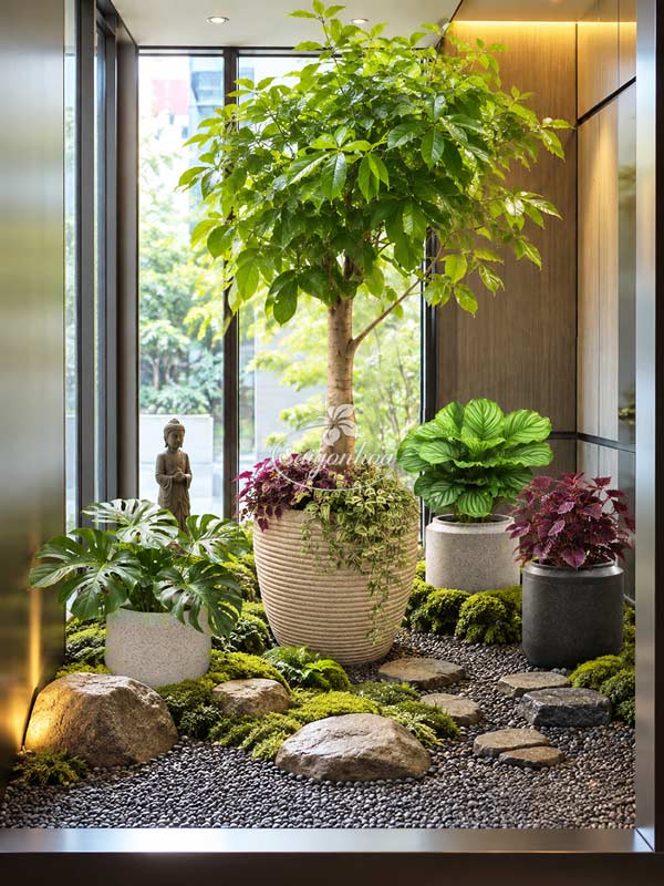Bộ Cây Kim Ngân Cổ Thụ Decor Giếng Trời