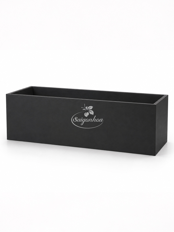 Chậu Composite Chữ Nhật Đen