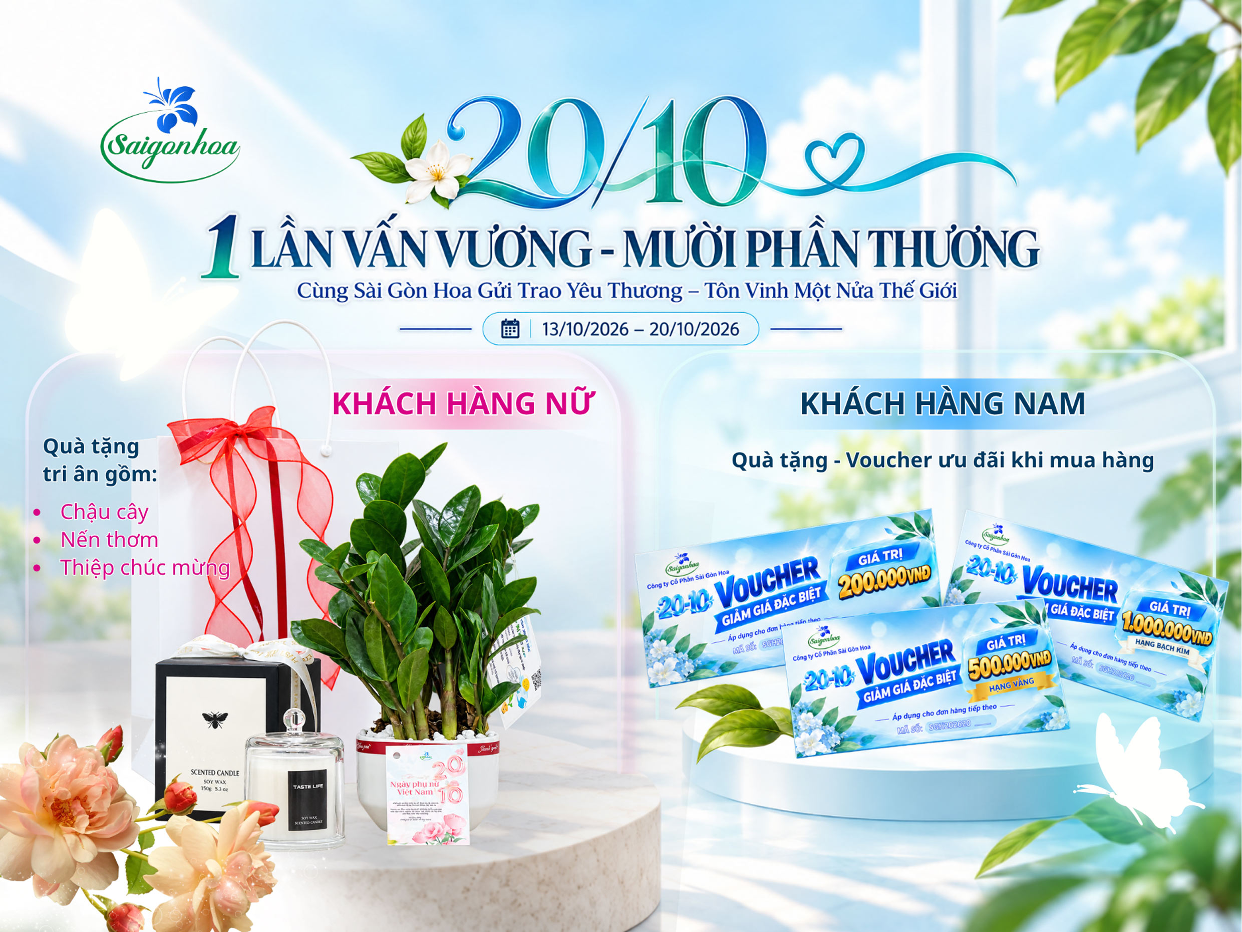 TRI ÂN 20/10: Cùng Sài Gòn Hoa Gửi Trao Yêu Thương - Tôn Vinh Một Nửa Thế Giới